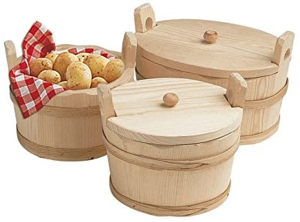 Kartoffelkorb + Deckel Holz rund - D20cm